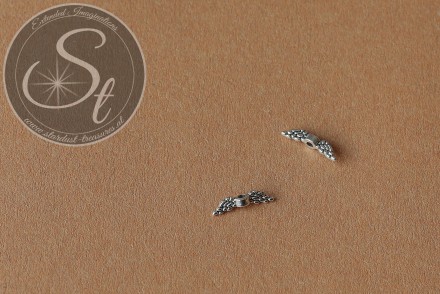 20 Stk. antik-silberfarbene Flügel-Perlen aus Metall 12mm-31