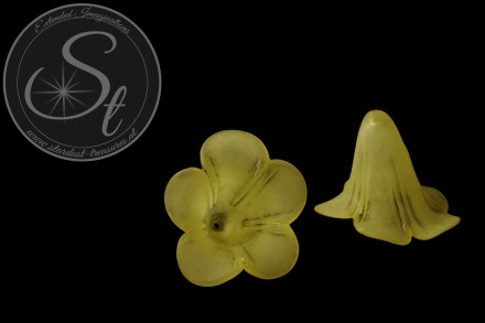 2 Stk. gelbe Acryl-Blüten frosted 45mm-31