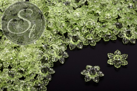 20 Stk. grüne Acryl-Blüten transparent 19mm-31