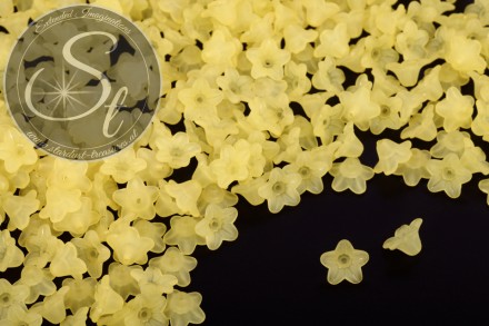 20 Stk. gelbe Acryl-Blüten frosted 10mm-31