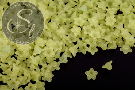 20 Stk. hellgrüne Acryl-Blüten frosted 10mm-31
