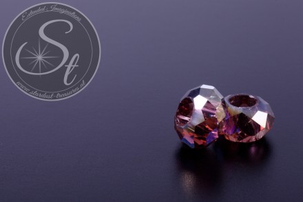 2 Stk. lila facettierte European Glas Perlen ~14-15mm-31