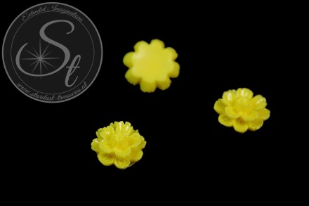 2 Stk. gelbe Blumen Cabochons 14mm-31