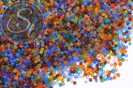 20g Glas Seed Perlen frosted und bunt gemixt ~3mm-31