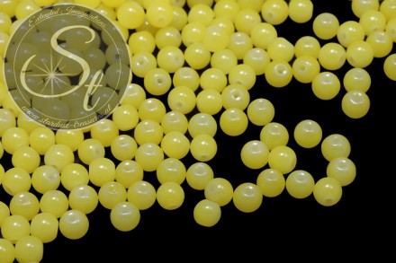 20 Stk. gelbe Jelly-Style Spray-Painted Glas Perlen 6mm-31