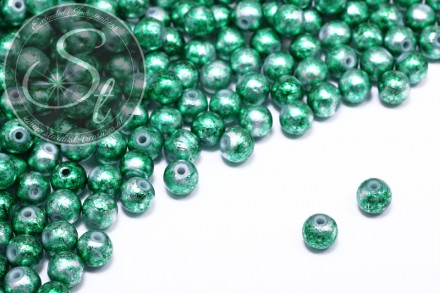 10 Stk. grüne Spray-Painted Drawbench Glas Perlen 8mm-31