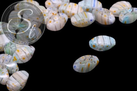 4 Stk. multicolor Millefiori Glas Perlen ~16mm-31