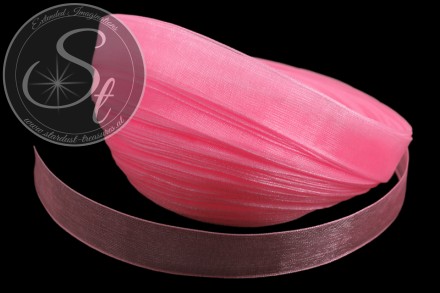 5m neon pinkfarbenes Organzaband 12mm-31
