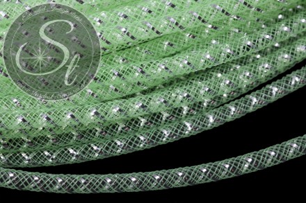 4 Meter hellgrüner Netzschlauch mit silberfarbener Vene 4mm-31