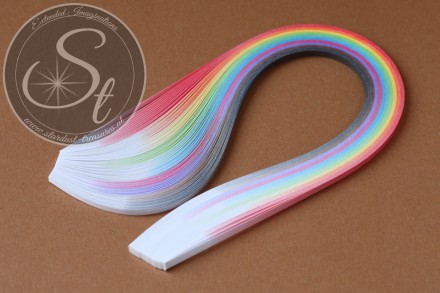 100 Stk. 10-Farben-Mix Quilling Papier-Streifen "2-fach-Verlauf" ~3mm-31