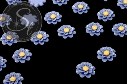 4 Stk. blaue Blumen Cabochons 18mm-31