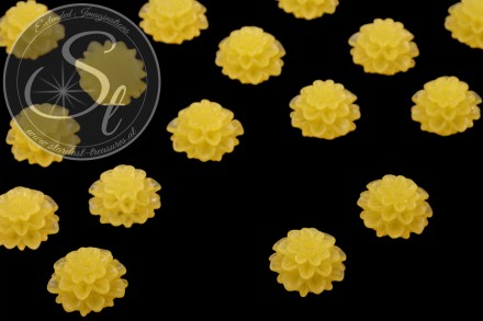 2 Stk. gelbe Blumen Cabochons frosted 20mm-31
