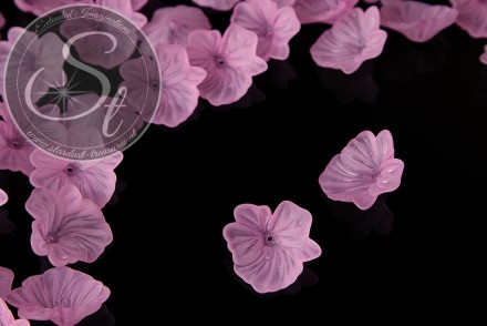 5 Stk. rosa Acryl-Blüten frosted 33mm-31