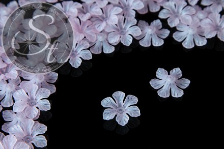 10 Stk. rosa Acryl-Blüten frosted 26mm-31