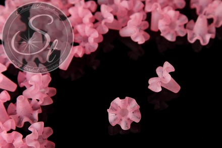 5 Stk. rosa Acryl-Blüten frosted 20mm-31
