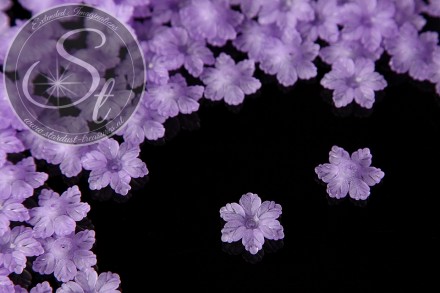 20 Stk. lila Acryl-Blüten frosted 21mm-31