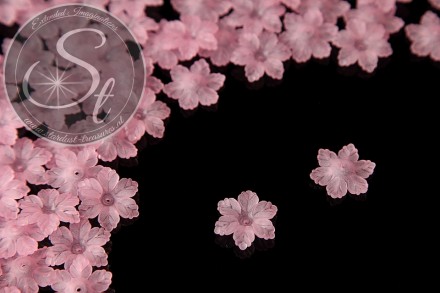 20 Stk. rosa Acryl-Blüten frosted 21mm-31