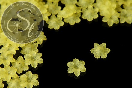 20 Stk. gelbe Acryl-Blüten frosted 21mm-31