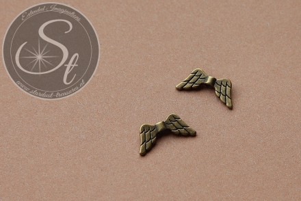 5 Stk. bronzefarbene Flügel-Perlen aus Metall 20mm-31