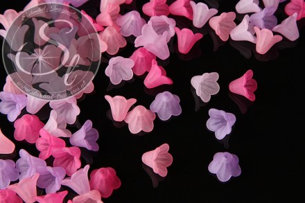 20 Stk. Acryl-Blüten Mix "Lieblich" frosted 15mm-31