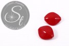 1 Stk. große rote ovale Porzellan Perle 31,5mm-20