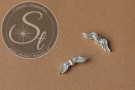 5 Stk. silberfarbene Flügel-Perlen aus Metall 23mm-20