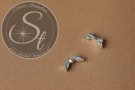 6 Stk. silberfarbene Flügel-Perlen aus Metall 16mm-20