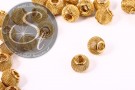 5 Stk. goldfarbene Metallgitter Perlen ca. 12mm-20