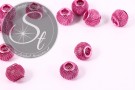 5 Stk. rosa Metallgitter Perlen ca. 12mm-20