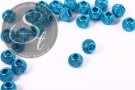 5 Stk. blaue Metallgitter Perlen ca. 12mm-20