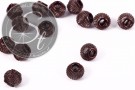 5 Stk. graubraune Metallgitter Perlen ca. 12mm-20