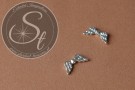 5 Stk. silberfarbene Flügel-Perlen aus Metall 20mm-20
