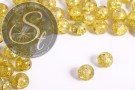 10 Stk. gelbe Crackle Glas Perlen 12mm-20