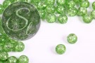 10 Stk. grüne Crackle Glas Perlen 12mm-20
