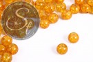 10 Stk. orange Crackle Glas Perlen 12mm-20