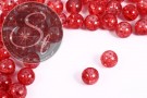 10 Stk. lachsfarbene Crackle Glas Perlen 12mm-20
