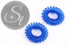 2 Stk. blaue elastische "Telefonkabel" Haarbänder 35-40mm-20