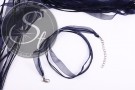5 Stk. dunkelblaue Organza/Wachsband Halsketten 43cm-20