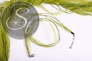 5 Stk. grüne Organza/Wachsband Halsketten 43cm-20