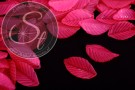 10 Stk. pinke Acryl-Blätter frosted 35mm-20
