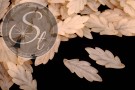 10 Stk. beige Acryl-Blätter frosted 43mm-20