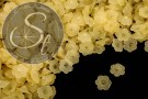20 Stk. gelbe Acryl-Blüten frosted 12mm-20