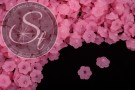 20 Stk. rosa Acryl-Blüten frosted 12mm-20