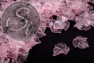 20 Stk. rosa Acryl-Blätter transparent 25mm-20