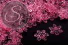 10 Stk. rosa Acryl-Blüten transparent 27,5mm-20