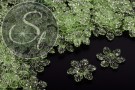 10 Stk. hellgrüne Acryl-Blüten transparent 27,5mm-20