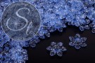 10 Stk. blaue Acryl-Blüten transparent 27,5mm-20