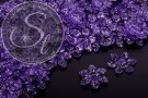 10 Stk. lila Acryl-Blüten transparent 27,5mm-20