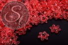 20 Stk. rote Acryl-Blüten transparent 19mm-20