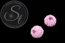 2 Stk. mit rosa Glas Seed Beads handumwobene Perlen 18mm-20